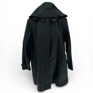 LLBean Womens TEK 2 Layer Rain Jacket Hooded Black Size Medium